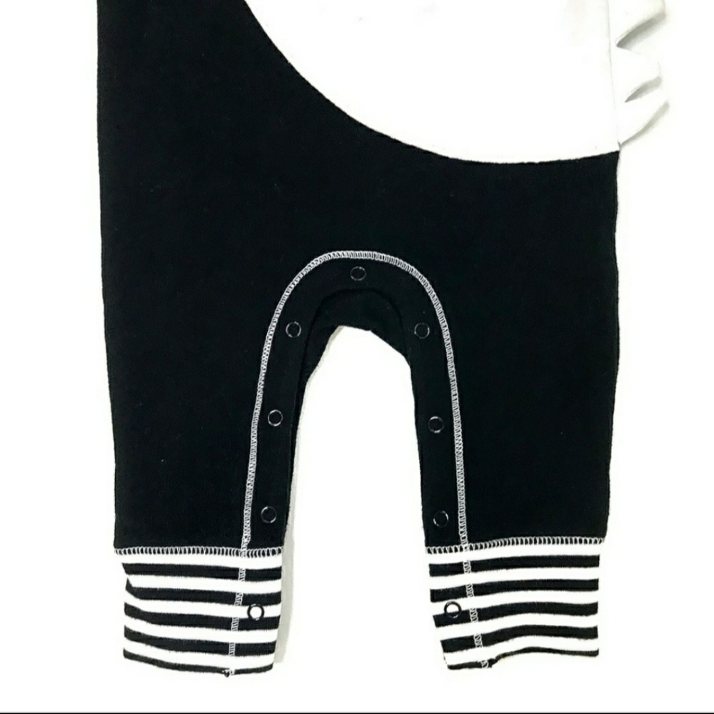 Nwt Cat & Jack Halloween Ghost 3d One Piece Outfit Black White Stripes Baby Cute — image 3 of 5